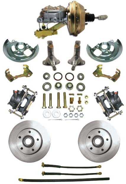 62-67 Chevy II and Nova Complete Power Disc Brake Conversion Kit with 9 OEM booster