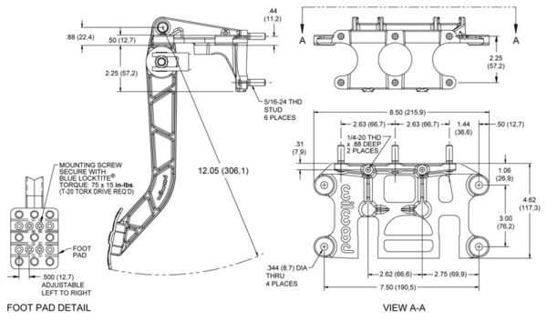 Wilwood "Super Pedal" Brake & Clutch Pedal Assembly - Forged Arms - Image 4