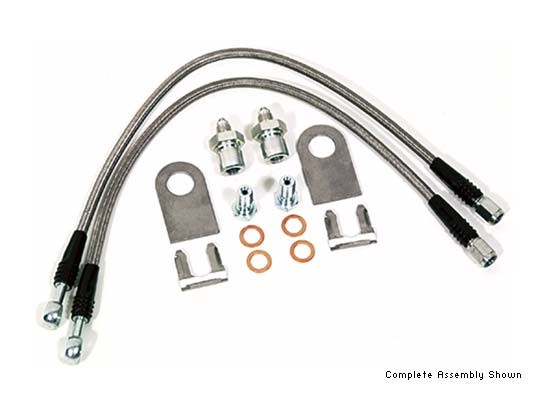 TCI Braided Stainless Steel Front Disc Brake Flex Lines - Wilwood Calipers