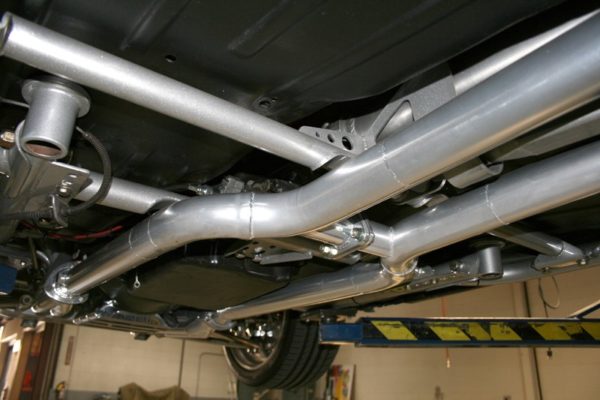 TCI Camaro IFS With Trans Crossmember Installed - Note large C notches for exhaust