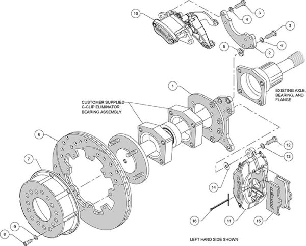 Wilwood Rear 12" Disc Brake Kit, Chevy 10 &12 Bolt C Clip Eliminator - Image 4